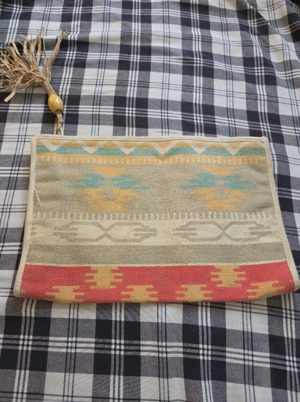 Southwestern Cotton Tribal Aztec Print Clutch